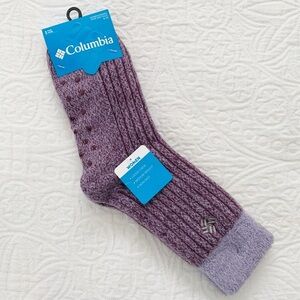 Columbia Women's Medium Weight‎ Fleece Crew Socks, Black Cherry